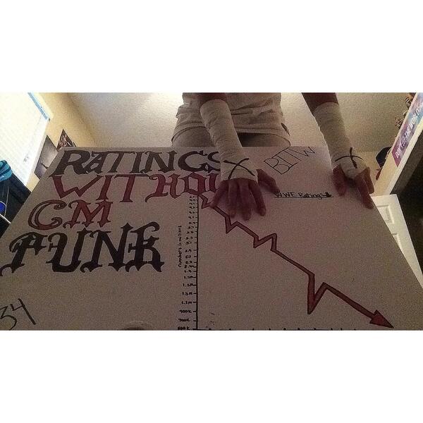 Mikayla_WWEFan's tweet image. Over 5 people have taken pictures of my sign. #ThankYouCMPunk #BringPunkBack #WeWantPunk