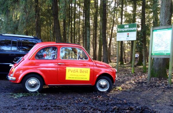 PvdA campagne-auto gespot bij Joe Mann. Mooie omgeving voor dito campagne GR2014 <a href="/pvdabest/">PvdA Best</a> Op naar 19 maart.
