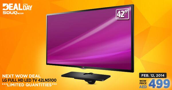 AmazonAE's tweet photo. #WowDeal Buy 42 Inch LG LED TV @ AED 499. Register on the Link Below to Be the First Know! RT. http://t.co/vTkvQfrjfs http://t.co/cG428Ihomn