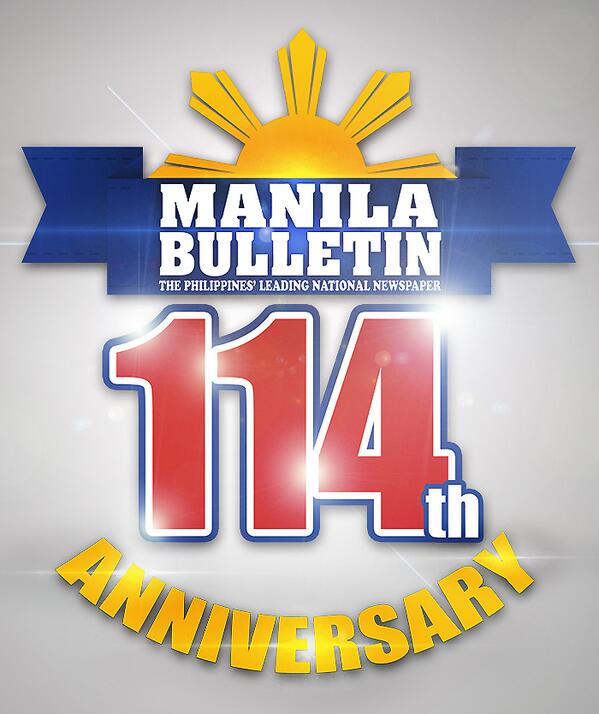 manilabulletin's tweet photo. Manila Bulletin celebrates its 114th anniversary! Stay tuned for more anniversary updates with our hashtag #MB114 http://t.co/B2GyWQ3Xjx