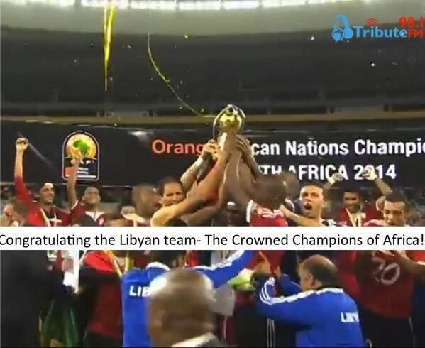 ramroom62's tweet photo. The @TributeFM team and I send our love &amp; congratulations to the Libyan football team &amp; #Libya <3 http://t.co/OkogDUfXVL