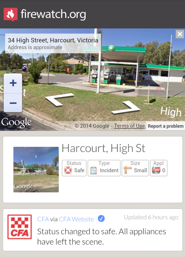 EmergencyWatch's tweet photo. New: We've added StreetView feature to incident timelines. Simply click the street image to activate http://t.co/I523wafAzT