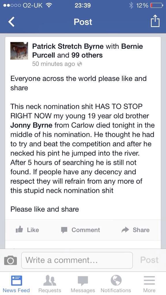 Please RT lads to get this message across!!!