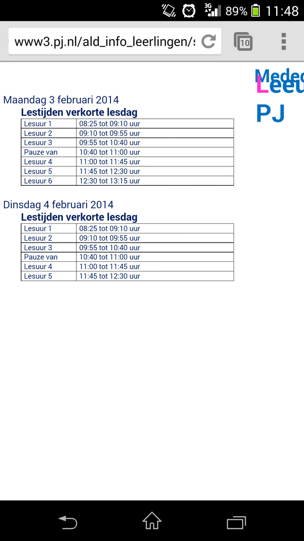 PiterJellesLL's tweet photo. I.v.m. de leerlingbesprekingen werken wij maandag en dinsdag met het volgende verkorte lesrooster: http://t.co/WhowkCbvEH