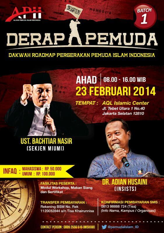 gigsmedia's tweet photo. 23FEB: Workshop #DERAPPEMUDA @pemudaIslam_ID | Ust. @bachtiarnasir &amp; Dr. @husainiadian | at @AQLIslamiCenter Tebet http://t.co/amfShMhUeH