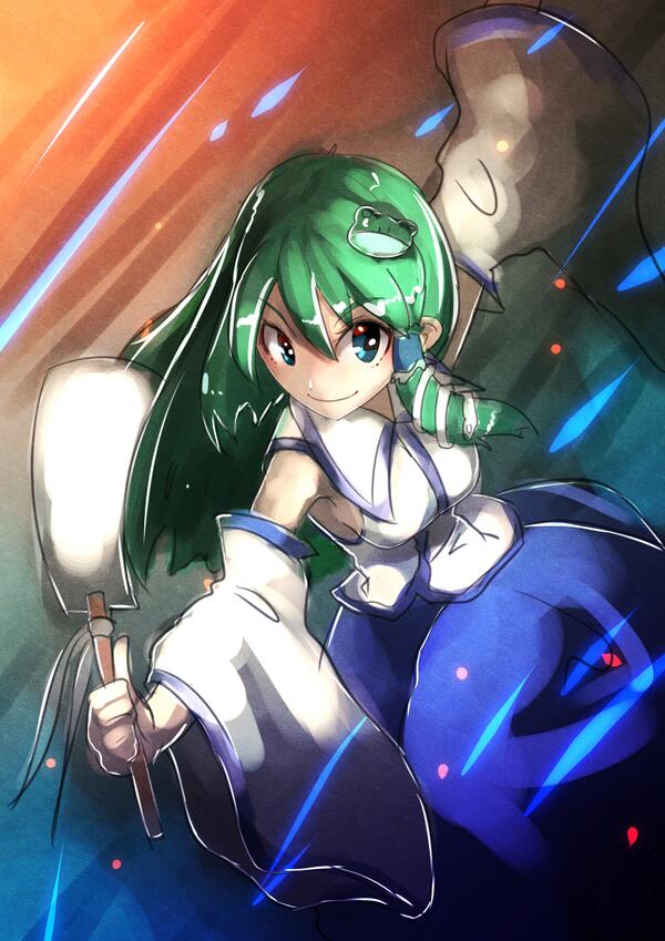 東風谷早苗 「さなえさん#深夜の真剣お絵描き60分一本勝負 」|はしろのイラスト