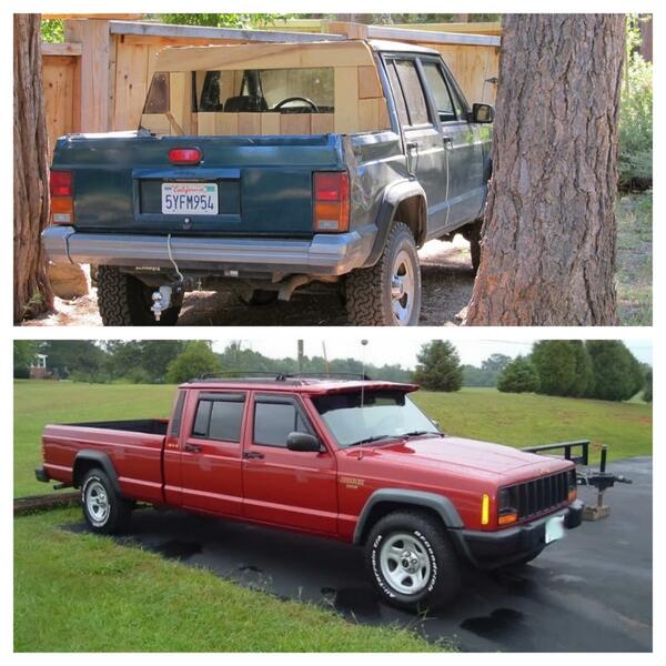 JeepPorn's tweet photo. Redneck DIY XJ Pickup [Crude And Slick Versions] http://t.co/kLce2cyCoE http://t.co/Nclqzs75ch