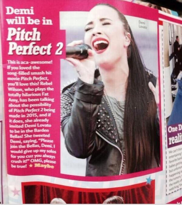 DemiLovatoNeews's tweet photo. Demi Lovato might be in Pitch Perfect 2. http://t.co/05Ih7Nxn3q