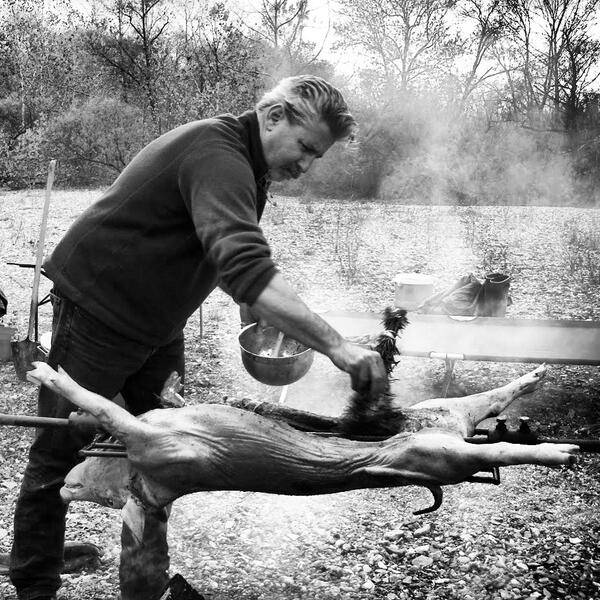 Pigskin Prognostication for the Super Bowl: Whole Roasted Heritage Pork goes well with chips and dip.