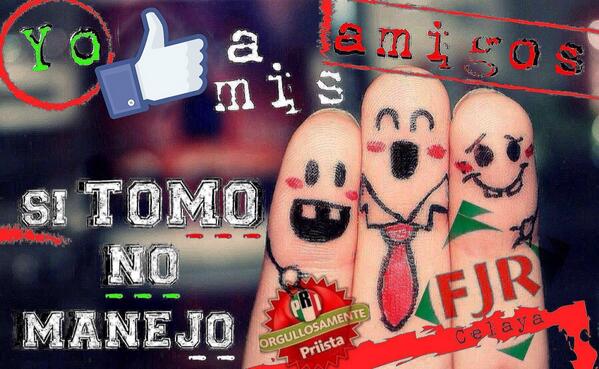 FJRCelaya_'s tweet photo. #SItomoNOmanejo @FJR_QRO @FJREDOMEX @FJR_SLP @FJR_Ags @FJR_BCS @FJROAX @CEN_FJR Saludos compañeros! #PRI #Mexico http://t.co/4emQCja85e
