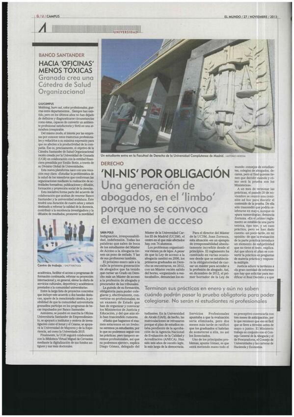abogadosintoga's tweet photo. "NI-NIS" POR OBLIGACIÓN: una generación de abogados, en el "limbo"  porque no se convoca el examen de acceso http://t.co/HaTvaJQJG4