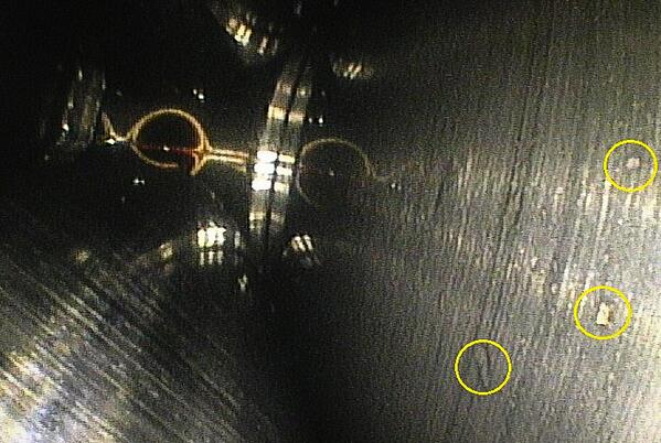 Dynaseq's tweet image. #Endoscope inspection reveals #spalling and #pitting on a #bearing during a routine #conditionmonitoring inspection