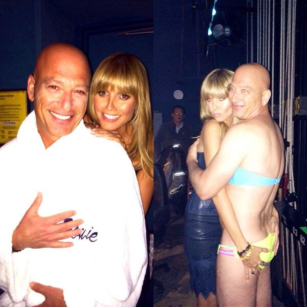 peprcoineth's tweet photo. ET TU, HOWIE?! #AGTraitors #nicebuttthoughโ@heidiklum:Who looks better ina @SI_Swimsuit than @HowieMandel? #SISwim50 http://t.co/Yd4e2ZyKE3โ