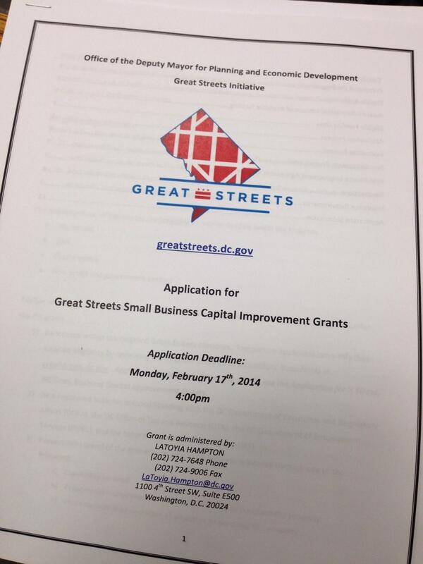 FriendsofRIA's tweet photo. Great news! @anc5B03: dropping off some Great Streets applications before the game @DCStartup http://t.co/Lcp2x6Dc6y”