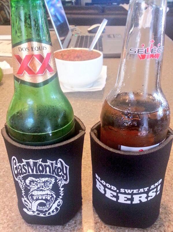 FloridaTransAM's tweet image. Only way to do #superbowl is @GasMonkeyGarage #monkeystyle @gmgchristie thanks for the koozie!