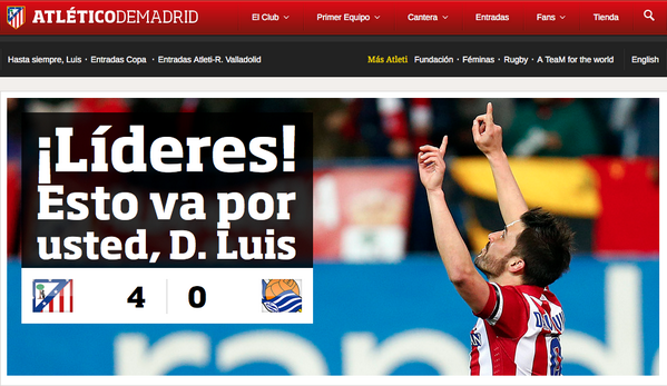 Atleti's tweet photo. Así luce la portada de http://t.co/uOjiIuTM4q: "Líderes. Esto va por usted, Don Luis" #HastaSiempreLuis http://t.co/kBxl5GCsn0