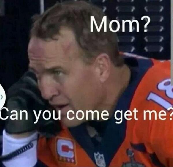 RichardAngwin's tweet photo. LOL - Peyton just made a phone call #SuperBowl http://t.co/m6h5iQKN6R