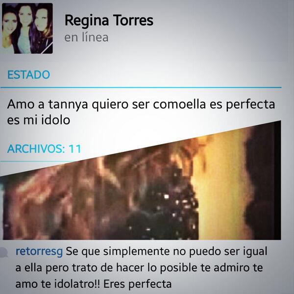 TannyaJiher's tweet photo. Ayy chiquita, maybe algun día puedas, yo tambien te amo JAJAJAJAJA @reginatg http://t.co/0OBg4Uc85F