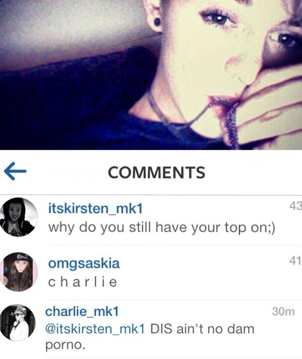 JessCarina_'s tweet image. OMG 😂😂 Charlie should deffo do porno just for #TeamMK1 ahahaha