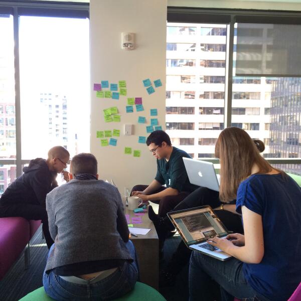 newrelic's tweet image. Love this teams use of post-it notes while working on the #OWFA project Always Crashing: Debunking Faulty Arguments.