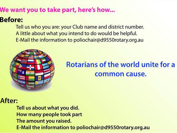 Pls RT - All you need to know about taking part in our <a href="/rotary/">Rotary International</a> day event for <a href="/endpolionow/">EndPolioNow</a>