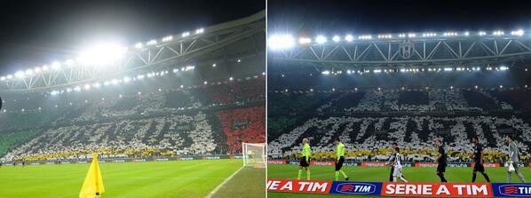 ADP1113's tweet photo. The fantastic choreography by the Juventini at the JS. Breathtaking. http://t.co/LXQx2dztOz