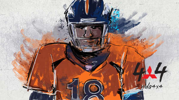 nacaomitsubishi's tweet photo. Para quem torce pelo #broncos como o @daniloportela, o grande ídolo Peyton Manning. #vida4x4 #SuperBowlXLVIII http://t.co/jc7RXEqj67