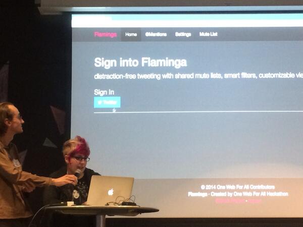 linclark's tweet image. @iroc showing off Flaminga #owfa