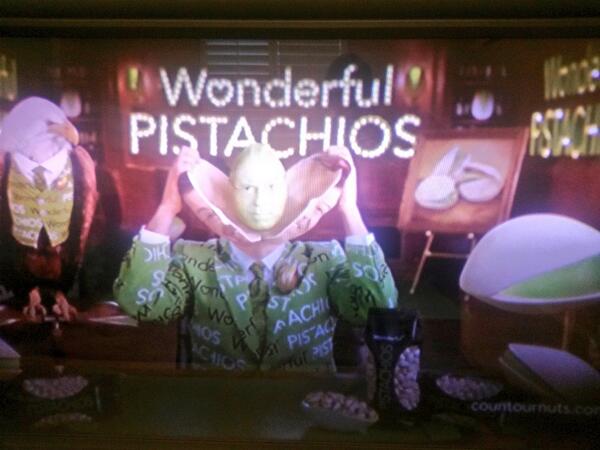 Stephen Colbert's little green head. We love #pistachios!