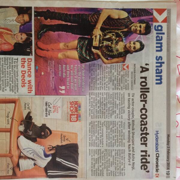 PoojaReddy4's tweet photo. @AshaNegi_Fans @Rithvik_FanClub @teamashvik hyderabad chronicle . again in a big article :) http://t.co/QimmvHECHJ