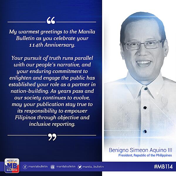 manilabulletin's tweet photo. Manila Bulletin celebrates 114th Anniversary #MB114 Read: http://t.co/BB0tlB2NuW http://t.co/wwAQOnaFvh