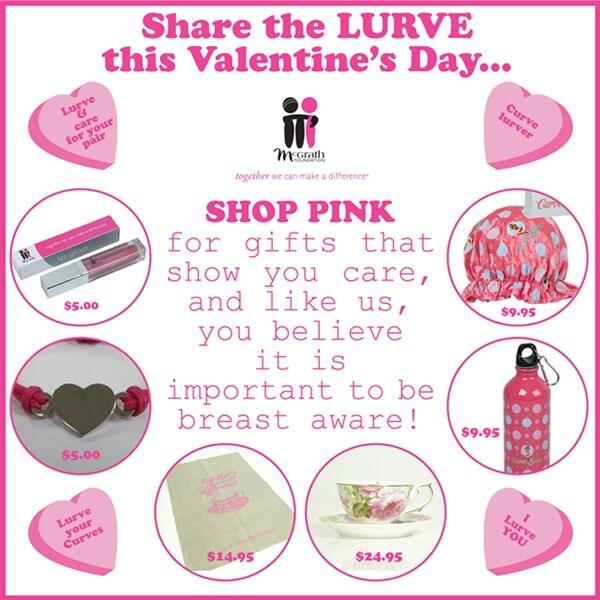 SHARE the lurve this Valentine’s Day and visit Shop Pink to encourage being breast aware! shoppink.mcgrathfoundation.com.au