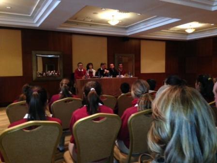 Muchos niños de la cantera de Golf Altorreal en la presentación de la Escuela de la Federación Murciana de Golf 2014.
