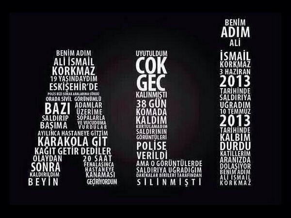 Daha 19 Yaşındaydı ALİ İSMAİL KORKMAZ Elbet bir bildiği vardı bu çocukların öyle kolay değil genç ölmek.!  Teşekkürler