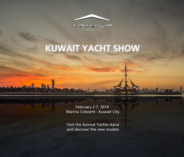 Azimut_Yachts's tweet photo. February 02 - 07, 2014 - Marina Crescent #AzimutYachts #KuwaitBoatShow Save the date! @SeasDeserts http://t.co/5Eb0EA1LCf