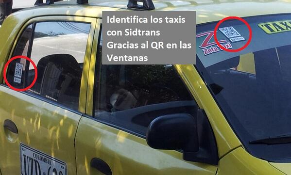 sidtrans's tweet photo. Identifica los taxis con #SidTrans gracias al QR pegado en las ventanas http://t.co/0iwkFeAHKu