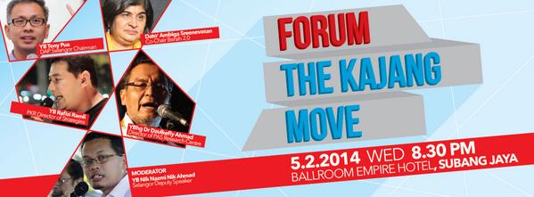 rafiziramli's tweet image. Come &amp;amp; question us at Forum | #kajangmove @tonypua @DrDzul @Ambiga_S @niknazmi Wed 5/2 830pm Empire Hotel, Subang