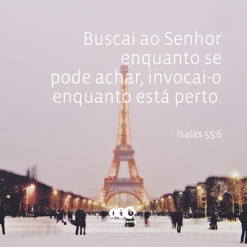 itbmusicoficial's tweet photo. "Buscai ao Senhor enquanto se pode achar, invocai-o enquanto está perto." {Isaías 55:6} Um ótimo início de Fevereiro! http://t.co/sjO8LDTFP9