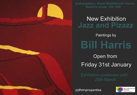 Our current exhibition is Jazz and Pizazz featuring some very bold and striking work by Bill Harris.