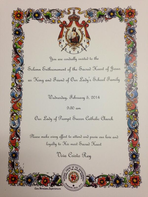 stefanieviator's tweet photo. Our Lady's School Enthronement of the Sacred Heart this Wednesday at 9:30. http://t.co/7p0xK5kSu1