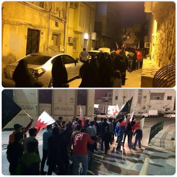 ALWEFAQ's tweet photo. #البلاد_القديم : تظاهرة تستنكر الاحكام الصادرة بحق شباب المنطقة وتطالب بالافراج عنهم
#Bahrain #Alwefa http://t.co/t5vrhXP9Px