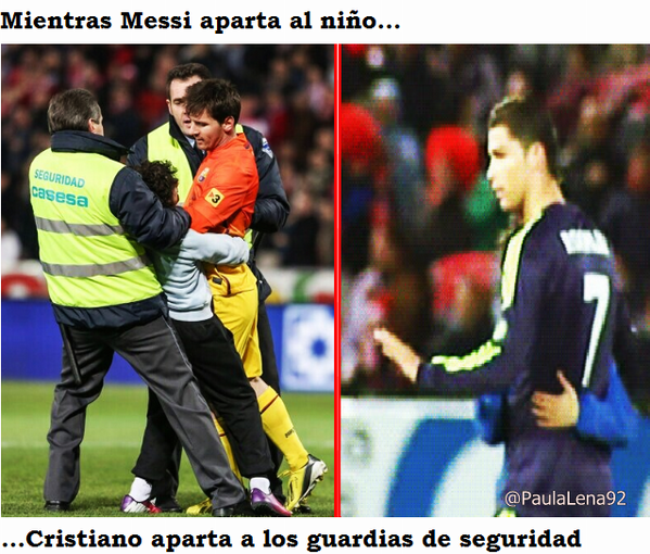 MadridistaSalva's tweet photo. Diferencias entre Messi “el humilde” y Cristiano, “el chulo” http://t.co/bhoUNf39Xe