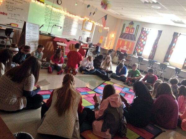 DrGilsEnglish's tweet image. Mrs.Oliveira leads a literature circle in class. #deepdiscussion