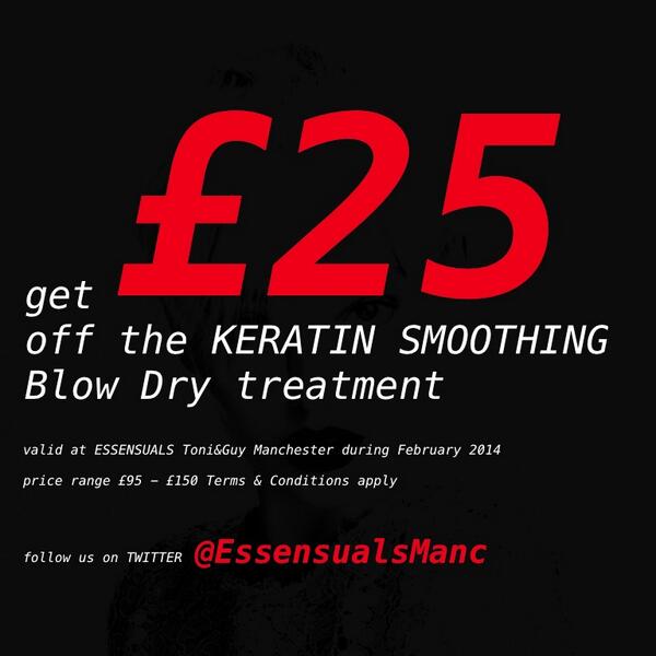 TBWUP2's tweet image. LAST FEW DAYS left of our February #ClientOffer get £25 off KERATIN BLOW DRY TREATMENT @EssensualsManc #Manchester