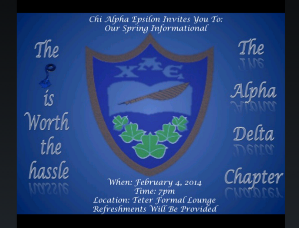 Come to XAE's informational to learn more about how to become an honorable member!