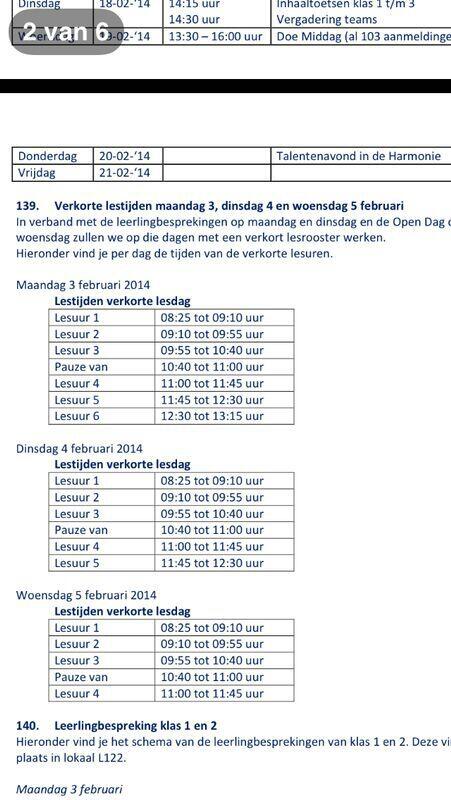 PiterJellesLL's tweet photo. Ook woensdag geldt er een verkort lesrooster: http://t.co/DPlNYnBA4S