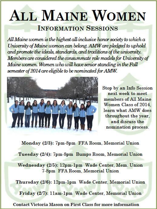 AllMaineWomen's tweet image. AMW info sessions for the Class of 2015 all this week! #AMW #tothetrees