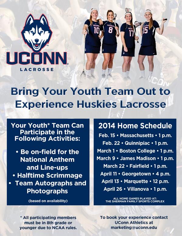 UConn Lacrosse on Twitter "Does your youth team want to scrimmage at one of our games this year