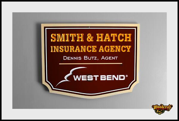 woodcraftsigns's tweet image. The new sign for Smith &amp;amp; Hatch Insurance affiliated with @WBsilverlining in Kewaskum, WI.#routedsign #woodcraft #sign