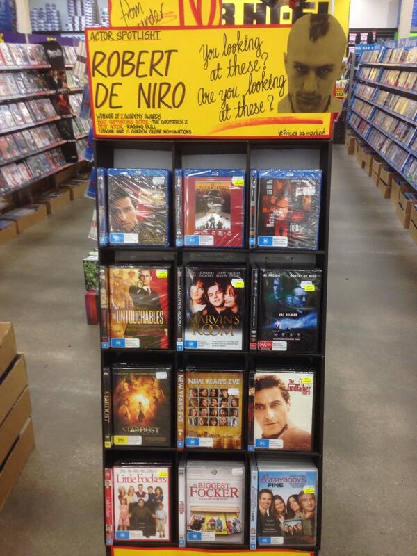 DaleD_JBAus's tweet photo. Actor spotlight on #RobertDeNiro come and grab a drama or a comedy from one of Hollywoods most versatile. #legend http://t.co/vljRqHsTKO